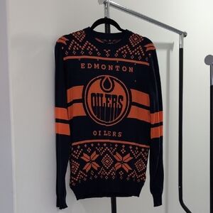 Men's Sweater - Navy and Orange